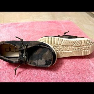 Kids size 1 camo hey dudes. Worn one time for pictures don’t have the box.